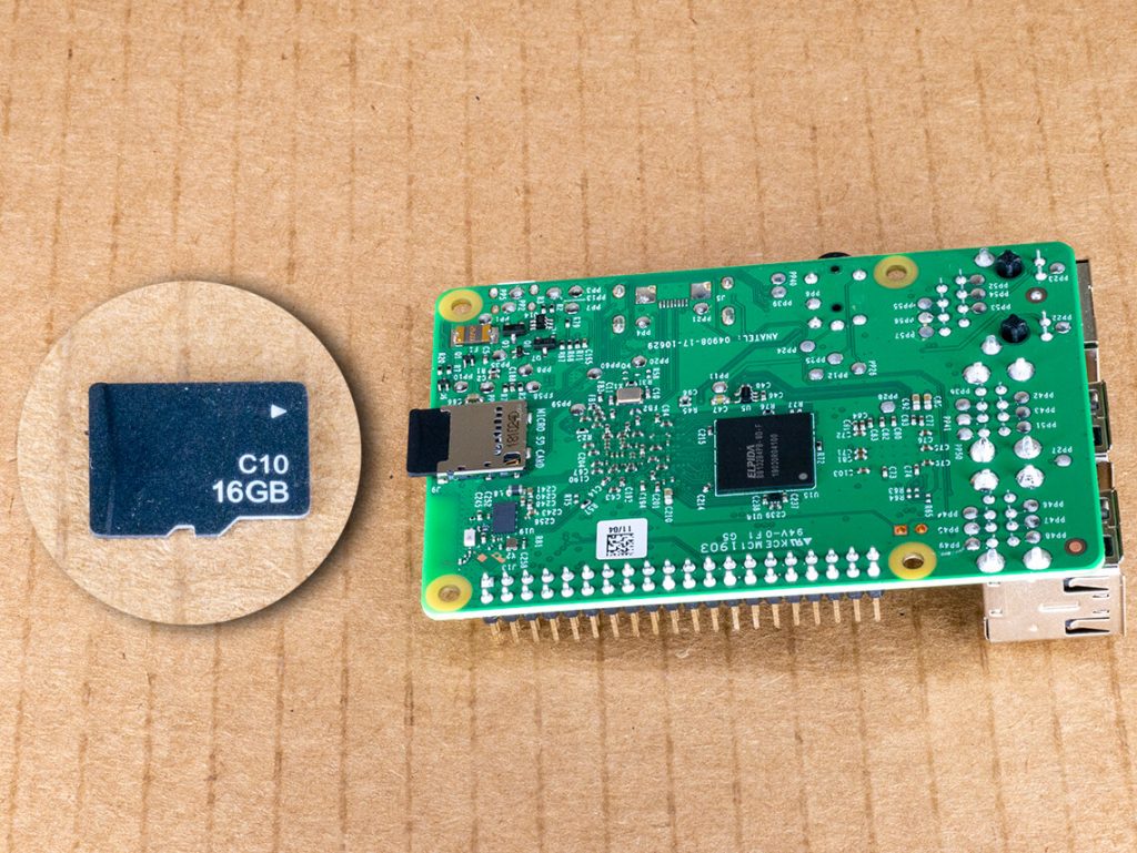Insert microSD card into Raspberry Pi - only one orientation works.